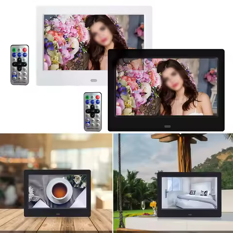 HD Digital Photo Frame 7 inch Frame Full-View Screen Video Photo Electronic Album Support Music/Vide