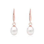 SK Jewellery 14K Rose Gold Drop Pearl Earrings