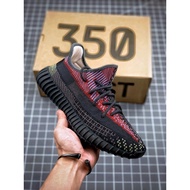 2024 Original Yeezy Boost 350v2 350 v2 "Yecheil Reflective" Black and red stitching full of stars sneakers tennis shoes