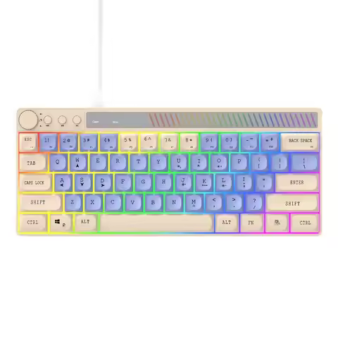 NEW K21 Wired Gaming Keyboard RGB backlight compact mini keyboard PBT Keycap compact 61 keys keyboar
