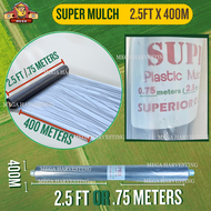 MULCH FILM SUPER PLASTIC MULCH 400M 4FT 2.5FT MEGA HARVESTING