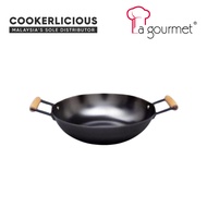 La gourmet Nitrigan 36 x 10cm Cast Iron Wok with Induction (6L)