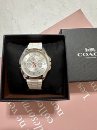 全新 COACH 橡膠白錶帶手錶