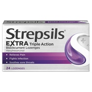 Strepsils Extra Triple Action Blackcurrant Lozenges