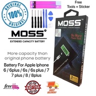 100% Original Moss High Capacity Battery iP Phone 6 6plus 6s 6s plus 7 7plus 8 8plus