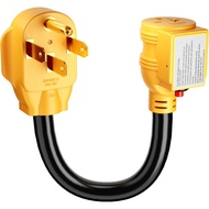 MECMO NEMA 14-50P to NEMA 6-20R for Tesla EV Charging Adapter with Surge Protector Breaker, 1FT 50A 