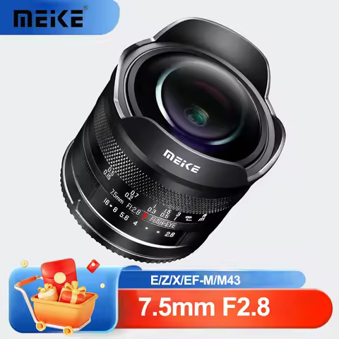 MEKE 7.5mm F2.8 APS-C 190° Ultra Wide Angle Manual Focus Fisheye Lens compatible with Sony A6600 Can
