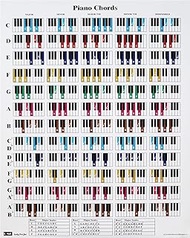 QMG Piano Chord and Scale Poster Chart for Piano Players and Teachers, Printed on Waterproof, Non-Te