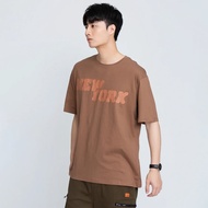 NEW YORK Font American Style Dropped Shoulder TEE (Coffee)