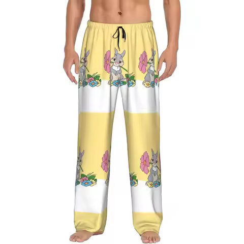 Custom Men's B-Bambies Anime Pajama Pants Printed Sleep Sleepwear Bottoms with Pockets