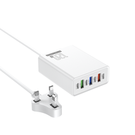 120w Charger 7 Ports USB Type C PD Fast Charger Fast Charge 3.0 USB Desktop Charger (UK)