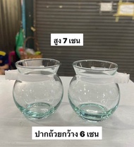 แก้วใส มีห่วงรัด(ใหญ่) สำหรับใส่กรงนกหัวจุก กรงนกเขาชวา (1คู่)