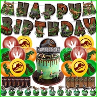 B4 Jurassic World Dinosaur Theme Birthday Party Decor Cupcake Topper Balloons Banner Party Needs Sce