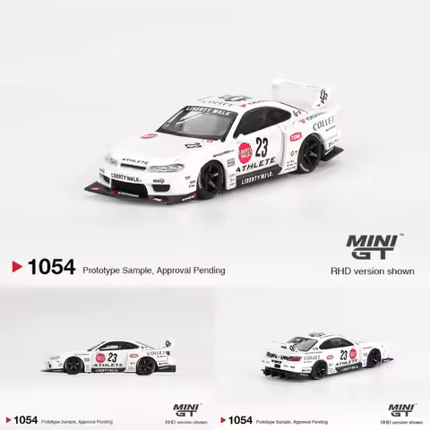 MINIGT 1054 1:64 Nissan LBWK LB Super Silhouette S15 SILVIA ATHLETE Diecast Car Model Collection Toy