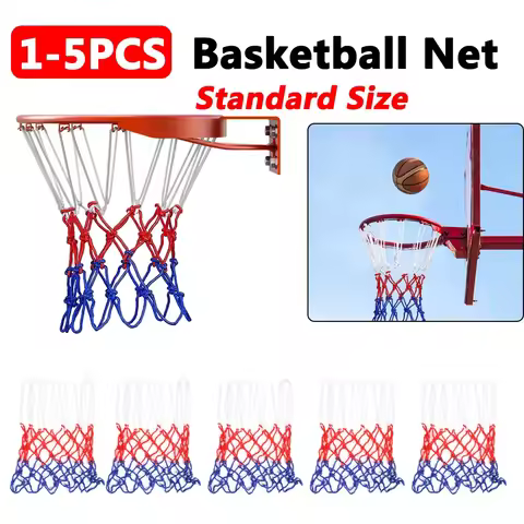 1-5PCS Basketball Net All-Weather Basketball Net Tri-Color Basketball Hoop Net Powered Basketball Ho