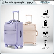 24 Inch Light Luggage Bag Soft Shell Suitcase Travel USB Charging Port Portable  Cabin Luggage Koper