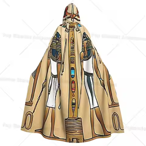 Egyptian Gods And Pharaohs Long Hooded Cloak Witch Medieval Costume Cosplay Cape Vampire Adult Unise
