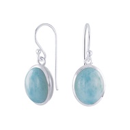Silver thai 9mm Turquoise earrings silver drop dangle designต่างหูเทอร์ควอยซ์ 9 มม. สีฟ้า ต่างหู้แฟช
