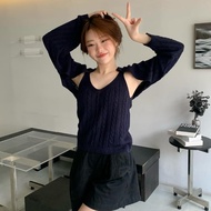 bolero sleeveless cardigan set (sleveless + cardigan) navy/ivory +