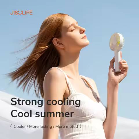 JISULIFE USB Mini Strong Wind Handheld Fan Portable and Quiet Rechargeable Hand Fan for Student Offi
