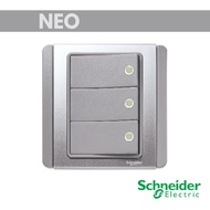 Schneider NEO 10A 3G Horizontal Dolly Switch with Green Fluorescent indicator