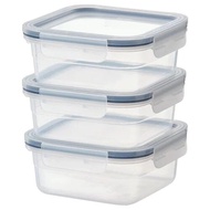 IKEA 365+ FOOD CONTAINER SQUARE/PLASTIC 750ML 1SET 3PCS FOOD STORAGE ORGANISING BEKAS MAKANAN EMPAT 