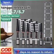 Tangga Lipat Aluminium Tangga Teleskopik 2.7M/3.9M/4.3M/5.1M Multifungsi Double Telescopic Ladder ta