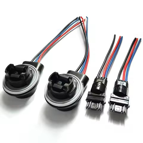 2Pcs T25 3157 3057 3457 4157 P27/7W Socket Connector Adapter Male Female Plug Base Extended Wire