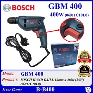 (GBM 400) BOSCH HAND DRILL 10mm x 400w (3/8") (06011C10L0) - B-B400