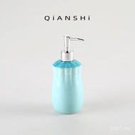 Botol Losyen Seramik Skirt Biru Pleated Hand Sanitizer Botol Pendispensan Syampu Gel Mandian Cecair 
