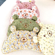 Embroidered Bear Cotton Buckwheat Pillow 50*30Cm Small Floral Zipper Removable Pillow Sofa Nap Pillow