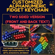 PixelBlock3D TWO SIDED Customized Design Custom Fidget Keys Keyboard Keychain Clicker Keychain
