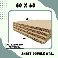 Sheet 40x60 40x50/ 40x40/ 40x30/ 40x20/ 40x10 Plain Cardboard Double Wall Brown Material Cardboard S