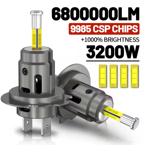 3200W 360 H7 LED Car Headlight Bulb Canbus 6800000LM Led Light for Car Turbo LED Mini HeadLamp Size 