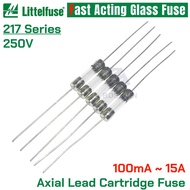 5PCS LF 217 Fast Acting Glass Fuse With pin 5*20 5x20MM 250V 100MA 125MA 250MA 500MA 1A 1.6A 2A 2.5A