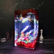 Hexagonal Dinosaur Fish Axolotl Resin Night Light Underwater World Craft Office Desk Decoration Whol
