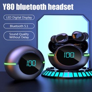 Y80 Wireless Bluetooth Headset 5.1 Portable in ear Colorful Bluetooth Headset Headphone TWS Touch Ea