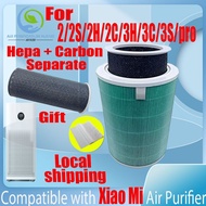 【green-detached】Replacement Compatible with Xiaomi 2/2S/2H/2C/3H/3C/3S/pro Filter Air Purifier Accessories HEPA&amp;Carbon