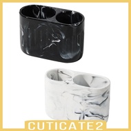 [Cuticate2] Toothpaste Holder, Makeup Brush Holder, 2 Compartments, Easy to Clean, Bathroom Storage 