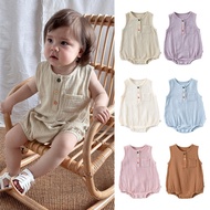 [Uzfkids Baby & Kids] Summer Cotton Gauze Onesie/Sleeveless Fresh Jumpsuit/Baby Onesie/Baby Onesie