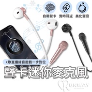 Sound Card Mini Microphone Small Type-C Wired Headset DSP Chip Live K Song Recording Half-In-Ear