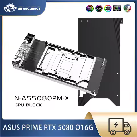 Bykski GPU Block For ASUS PRIME RTX 5080 O16G , Graphics Card Water Cooler With Backplate , PC Cooin