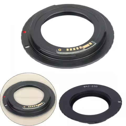 Black Metal AF Confirm M42 Mount Lens Adapter for Canon EOS 1200D 400D 450D 500D 550D 600D 20D 30D 4