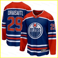 HT1 NHL Edmonton Oilers Home Jersey Draisaitl Tshirts Long Sleeve Fans Sports Tops Plus Size  TH1