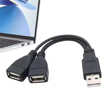 USB Splitter 2 In 1 Out High-Speed Y Cable USB Port Splitter USB Y Splitter USB Splitter Cable for K