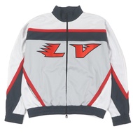Unused LOUIS VUITTON 2022 Embellished LV Graphic Hockey Track Jacket, Gray, Size L, Made in Italy, A