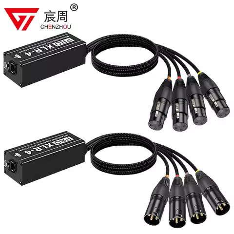 1Pair 4-Channel 3-Pin XLR Or 6.3Mm Audio And DMX Over Network Cable Extender, DMX512 Network Signal 
