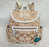 Ransel Coach Backpack Kanvas mix Kulit Pattern Leather Wanita Preloved