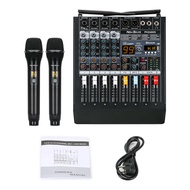NewBaxs 【COD】Professional Power Mixer 4 Channel PHX400/PHX400S 99DSP Microphone Wireless ช่วง 80M ช่