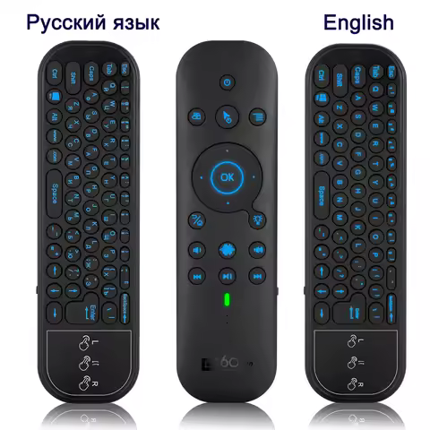 G60S Pro BT Wireless Voice Remote Control 2.4G BT5.0 Dual Mode Air Mouse IR Learning With Backlit Li
